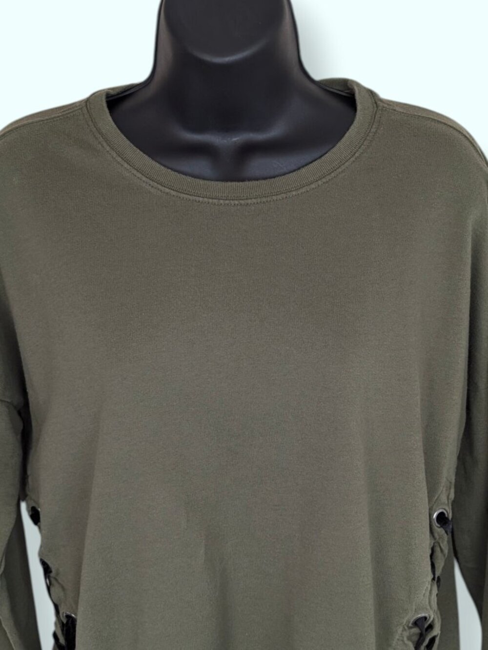 Noisy May Green Laced Crew Neck Sweater - Picture 4 of 10